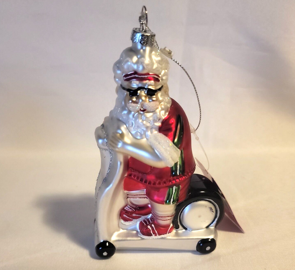 Kohl's Festive Fun Santa on Scooter Ornament NWT